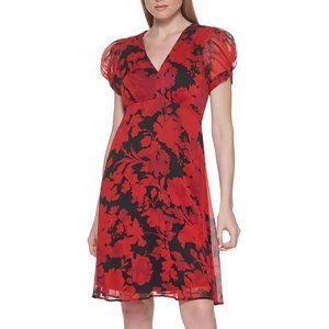 Very flattering Women's Puff-Sleeve Empire-Waist Dress